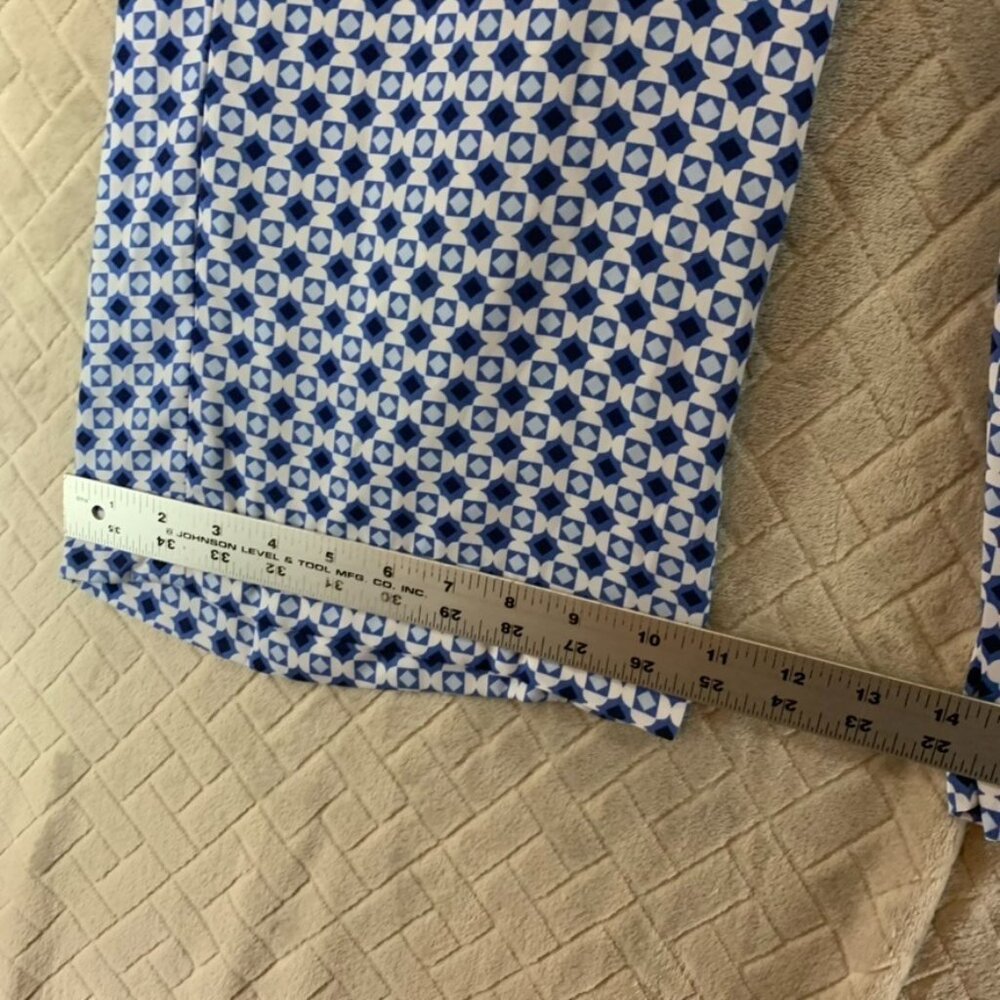 Singlethread Pants Womens Sp Blue Geometric Baggy Straight Leg Boho Coastal - Picture 8 of 14